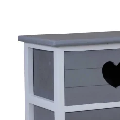 Nachtkommode Cosmonata in Grau Weiß