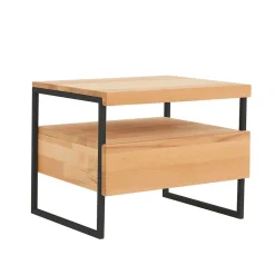 Nachtkommode Ettina in Natur und Schwarz