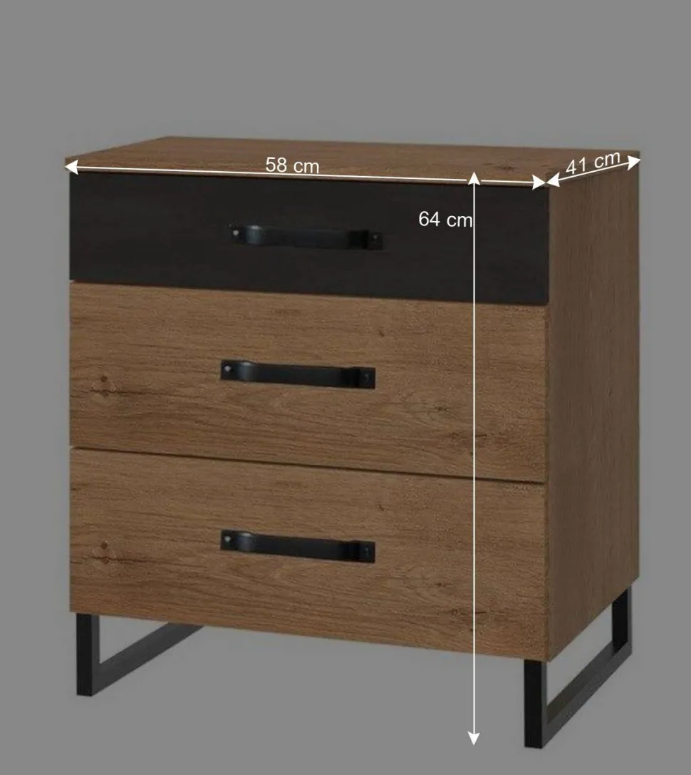 Nachtkommode im Industry und Loft Stil - Bram