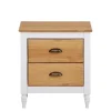 Nachtkommode im Landhaus Look mit Metallgriffen - Xasimir