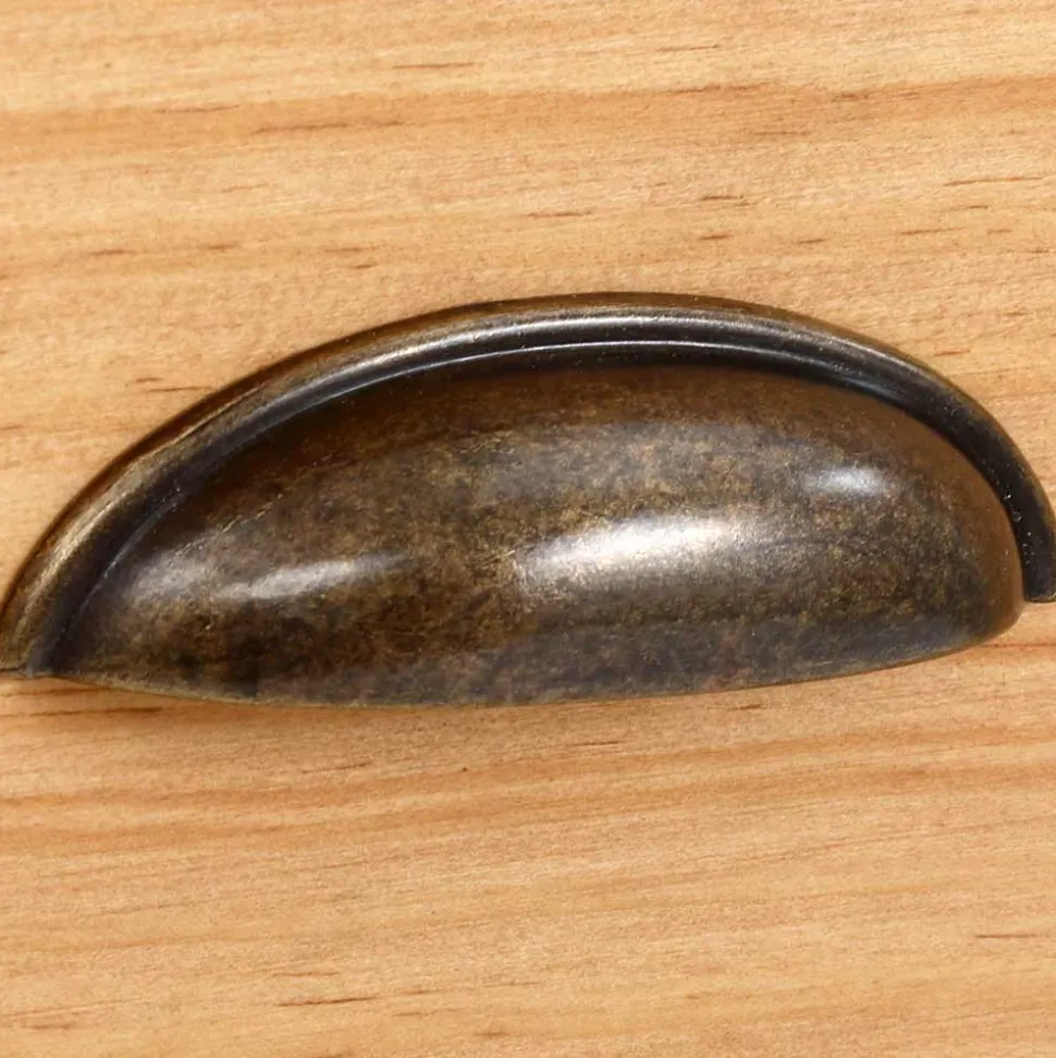 Nachtkommode im Landhaus Look mit Metallgriffen - Xasimir