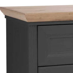 Nachtkommode in Dunkelgrau mit Wildeiche - Zenuvra