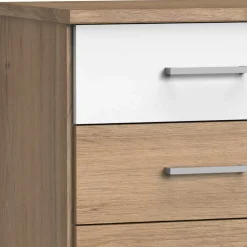 Nachtkommode in Eiche Dekor & Weiß - Curacao