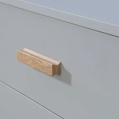 Nachtkommode in Grau mit Eiche - Caldaro