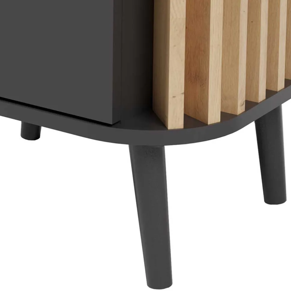 Nachtkommode in Grau und Wildeiche - Penzanca