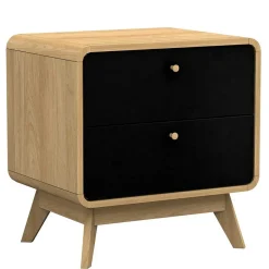 Nachtkommode in Schwarz & Eiche - Sondros
