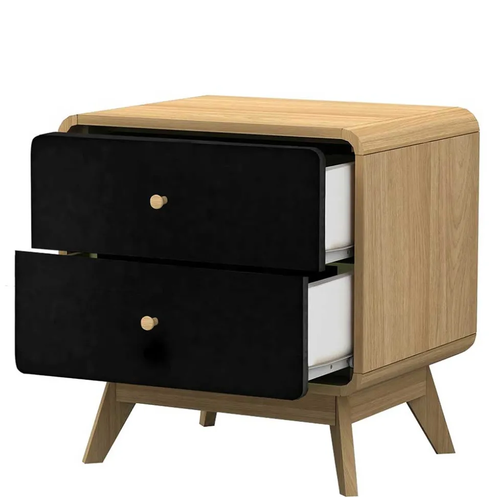 Nachtkommode in Schwarz & Eiche - Sondros