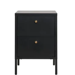 Nachtkommode in Schwarz mit Gold - Singular