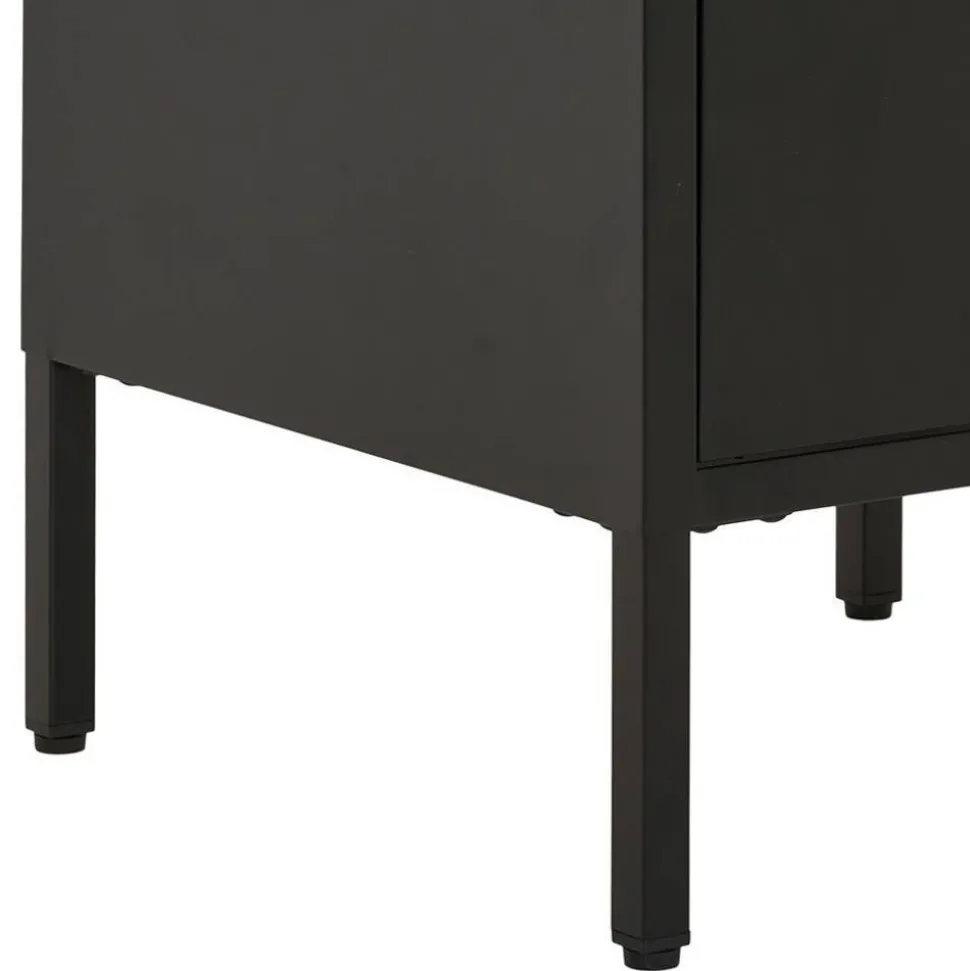 Nachtkommode in Schwarz mit Gold - Singular