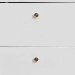 Nachtkommode in Weiß mit Gold - Lititia