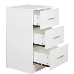 Nachtkommode in Weiß mit Metallgriffen - Guantama