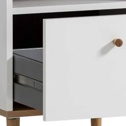 Nachtkommode in Weiß mit Wildeiche - Ambreros