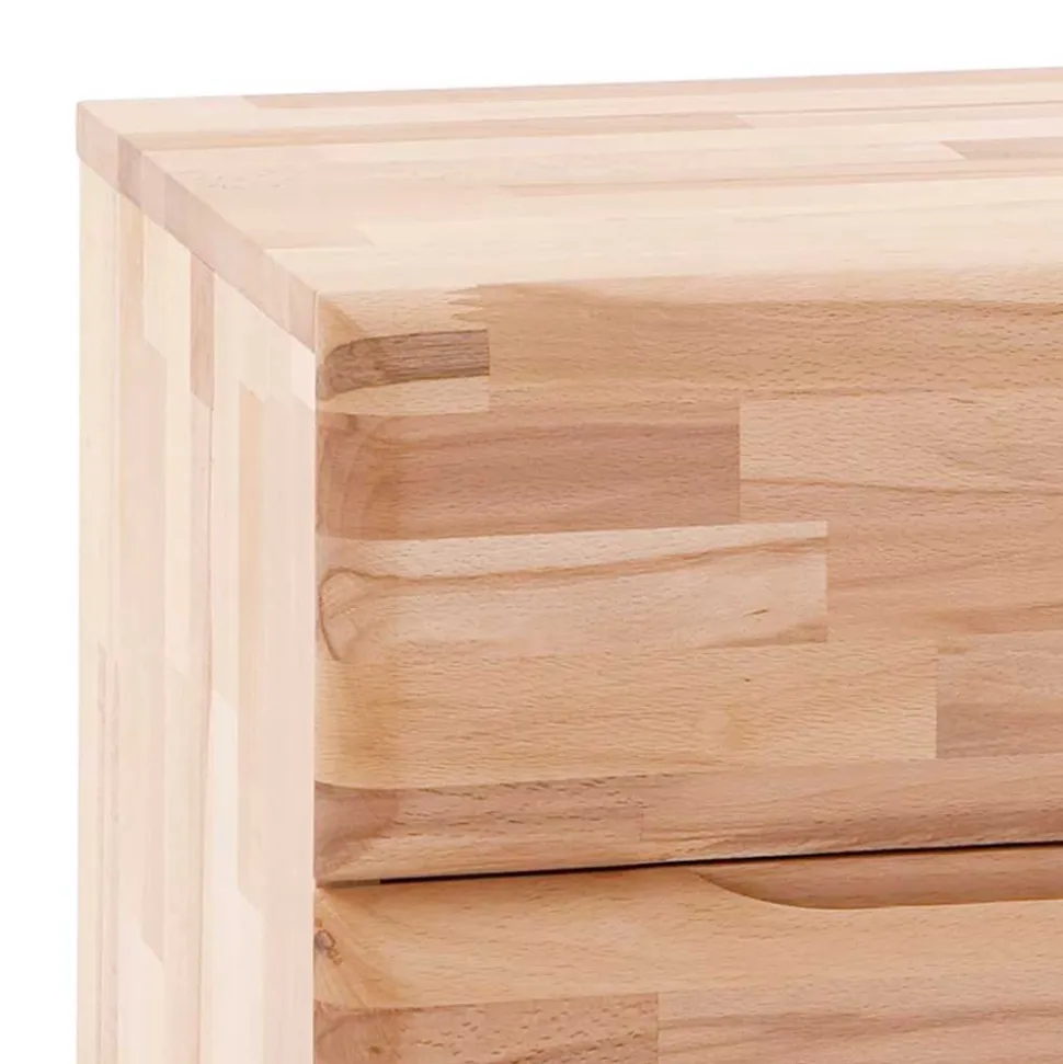 Nachtkommode mit 2 Schubladen Vilicita aus Kernbuche massiv