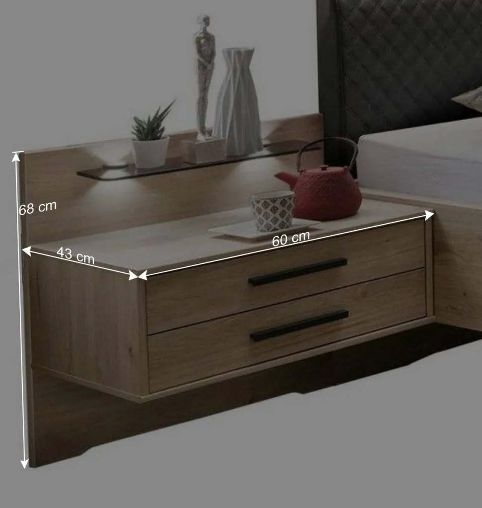 Nachtkommoden & Doppelbett Kombi - Licruva I (dreiteilig)