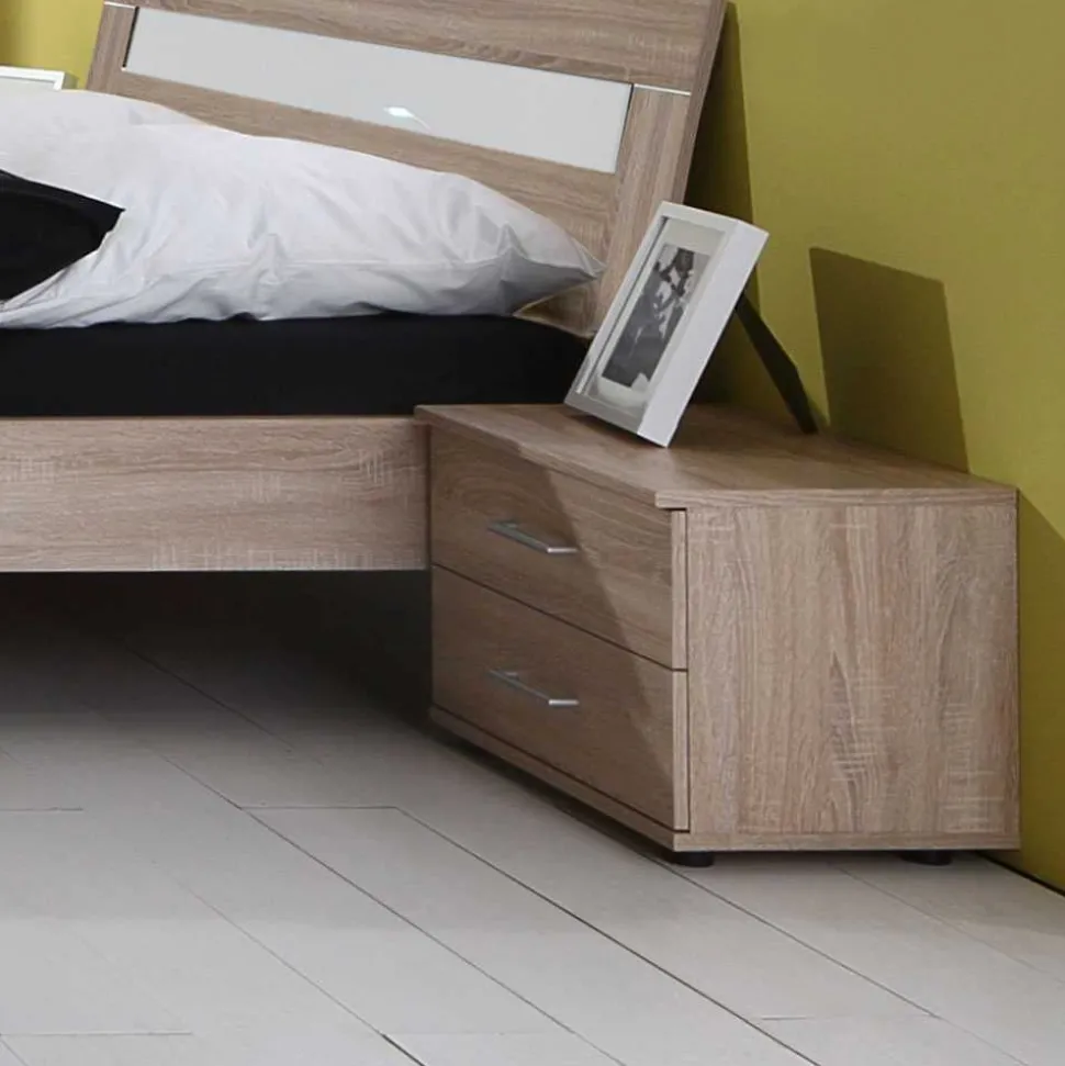 Nachtkonsole Entuisan in Eiche Holzoptik Sägerau