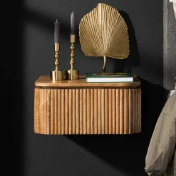 Nachtkonsole für die Wandmontage aus Massivholz - Izunamy