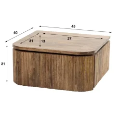 Nachtkonsole für die Wandmontage aus Massivholz - Izunamy