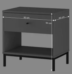 Nachtkonsole in Grau mit Schwarz - Lagista