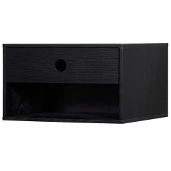 Nachtkonsole in Schwarz mit Furnier - Yalin