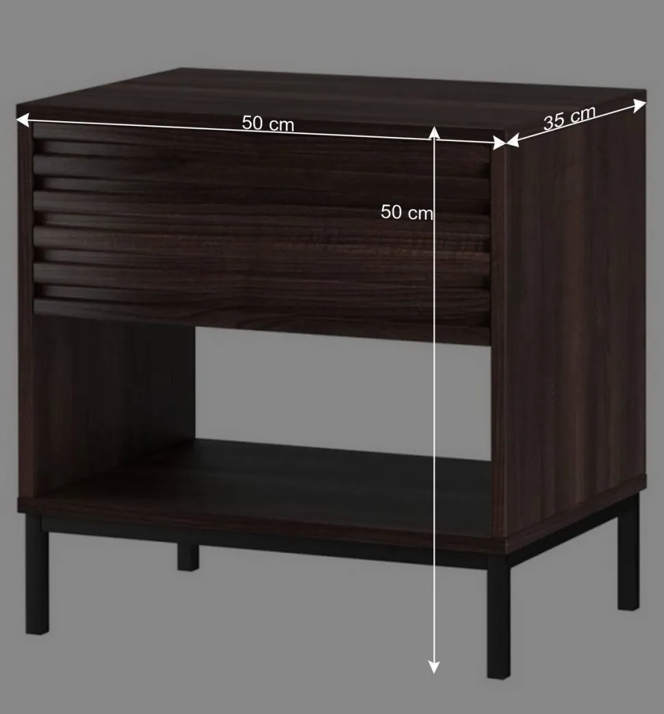 Nachtkonsole in Walnuss Holzoptik - Teleska