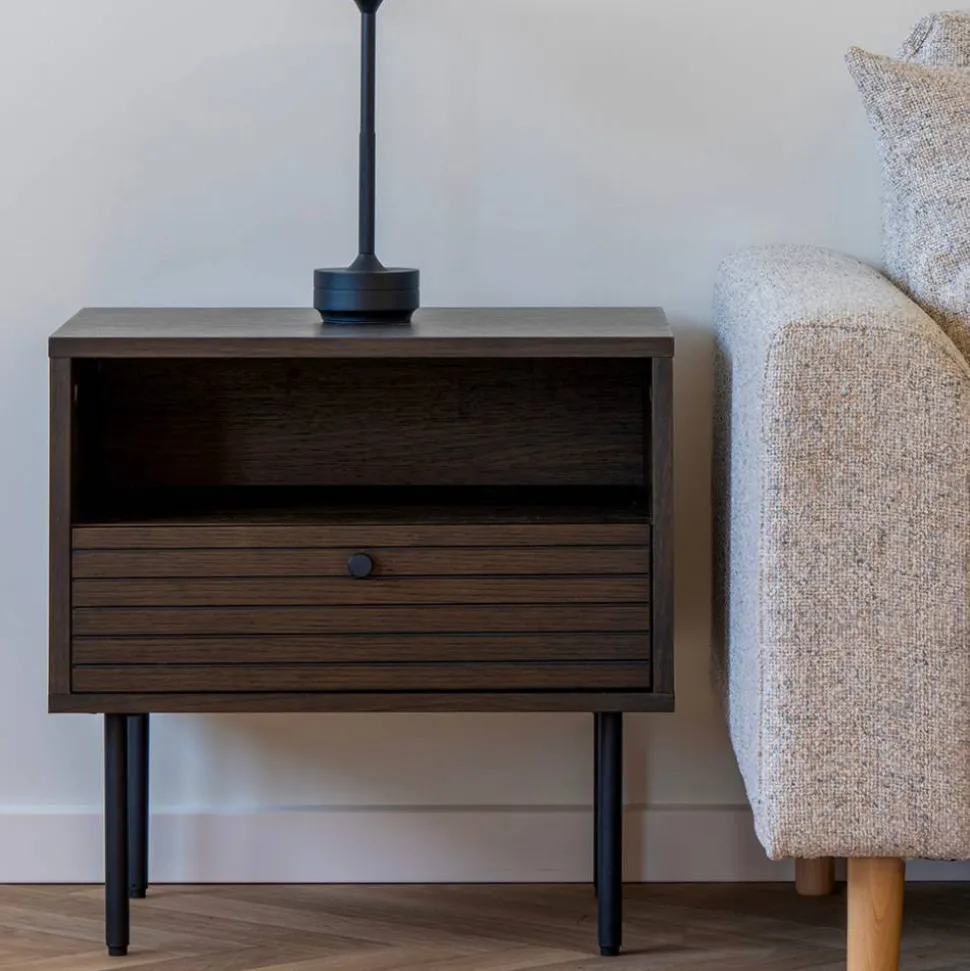 Nachtkonsole mit Fach und Schublade - Wega