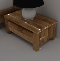 Nachtkonsole Nadalia aus Wildeiche Massivholz