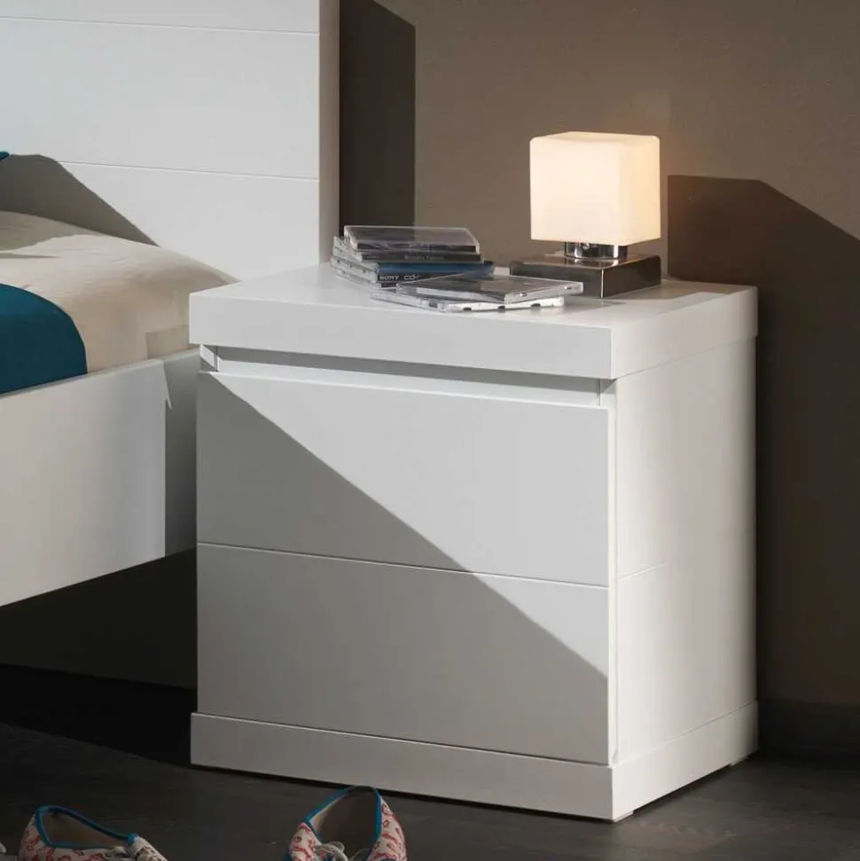 Nachtkonsole Raven in Weiß