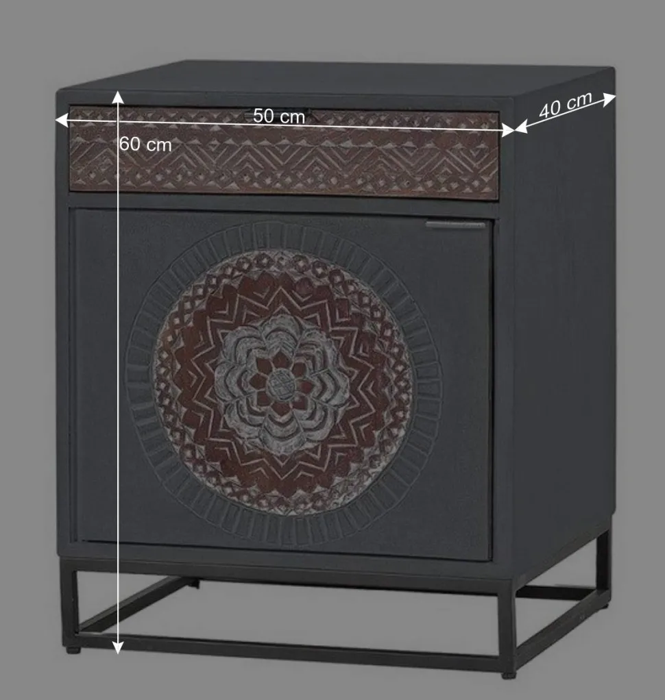 Nachtschrank - dekorativ mit Mandala - Mesusco