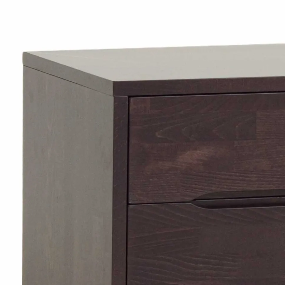 Nachtschrank aus Buche Wengefarben Jet mit 2 Schubladen