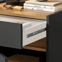 Nachtschrank in Anthrazit und Wildeiche Dekor - Ahilav