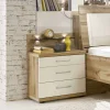 Nachtschrank Set Neriman in Creme und Eichefarben (2er Set)