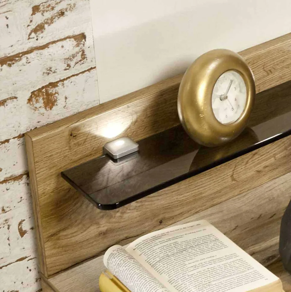 Nachtschrank Set Neriman in Creme und Eichefarben (2er Set)