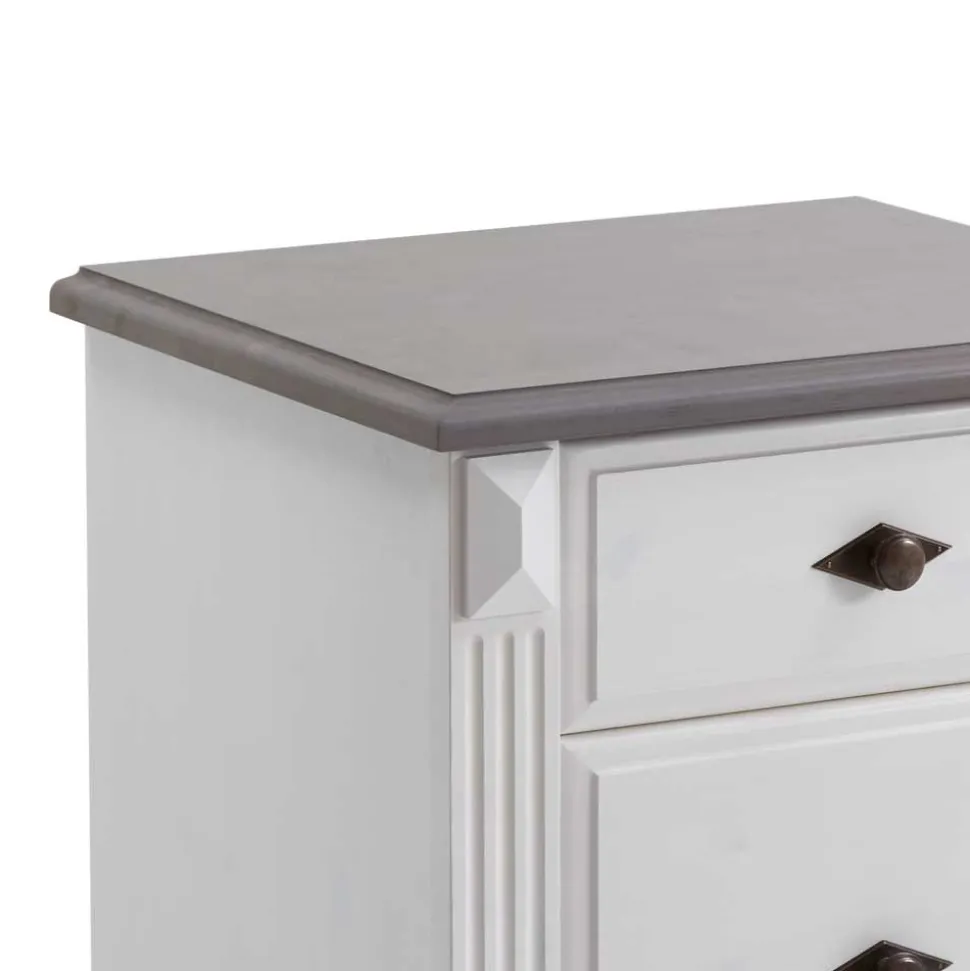 Nachtschränkchen Caneon in Grau Weiß