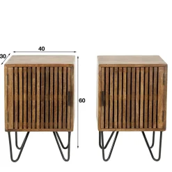 Nachtschränke aus Mangoholz - Baina (2er Set)