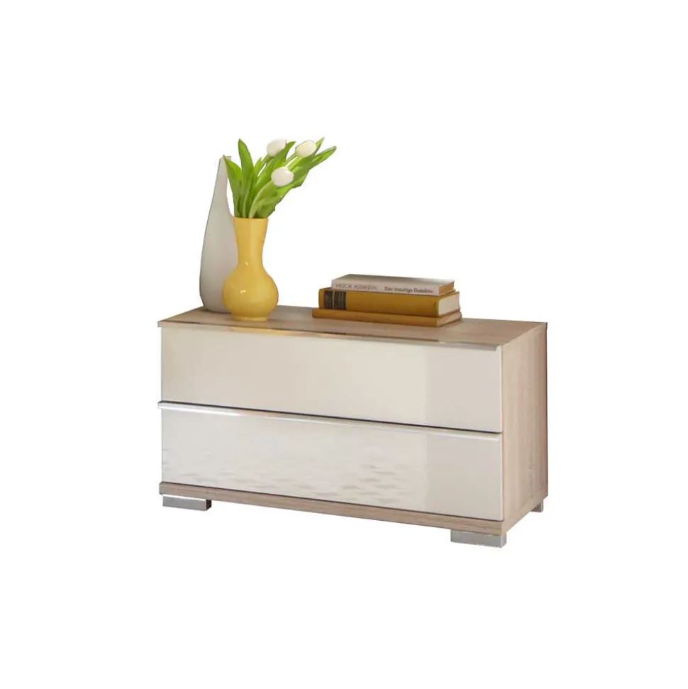 Nachttisch Alrica in Weiß