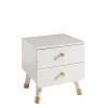 Nachttisch Bettkommode in Weiß & Gold - Luciao
