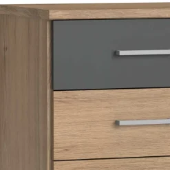 Nachttisch in Eiche NB & Dunkelgrau - Leviza