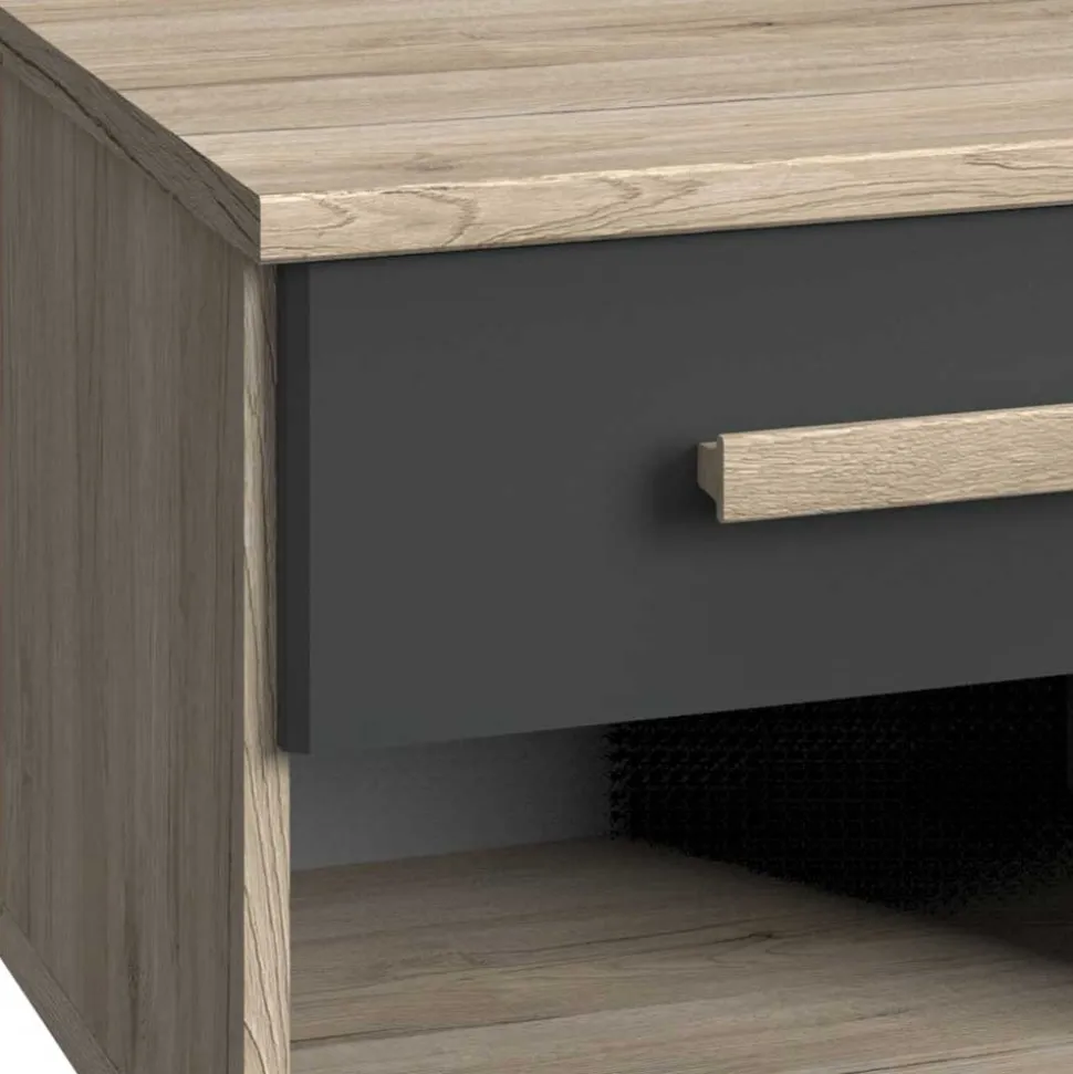 Nachttisch in Eiche San Remo & Dunkelgrau - Jilamenda