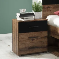 Nachttisch Kommode in Eiche Dunkel - Ceusenia