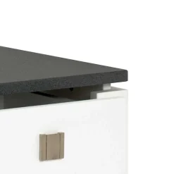 Nachttisch Kommode Mercadeo in Weiß Grau