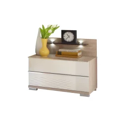 Nachttisch Konsole Bosays in Weiß (zweiteilig)