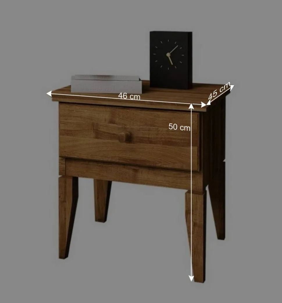 Nachttisch Masdamos aus Wildeiche massiv geölt