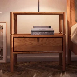 Nachttisch mit Fach & Schublade - Indrya