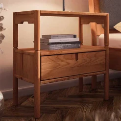 Nachttisch mit Fach & Schublade - Indrya