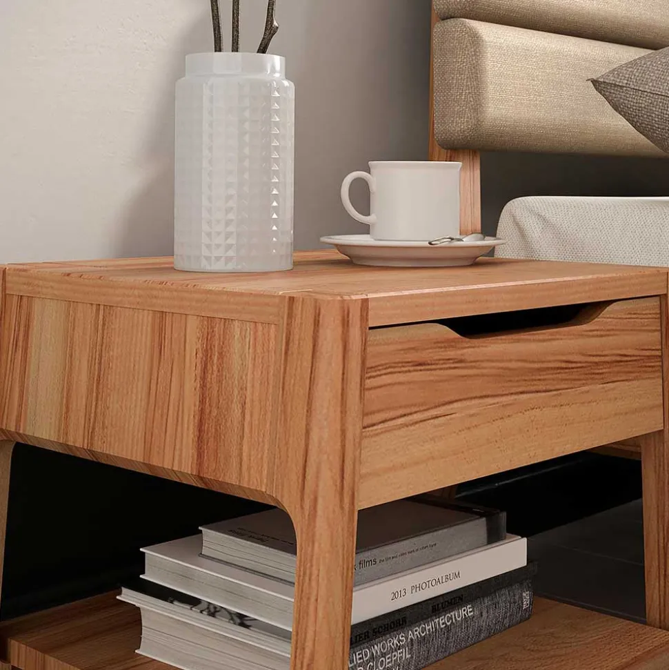 Nachttisch mit Schublade und Ablage - Lana