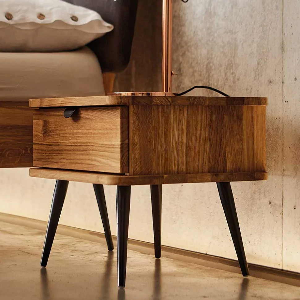 Nachttisch mit Schublade aus Wildeiche - Casarius