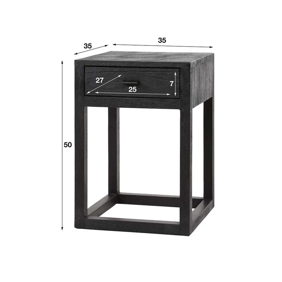 Nachttisch mit Schublade aus Akazie Massivholz - Riccardo