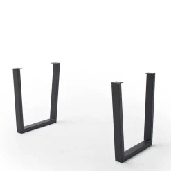 Naturkanten-Esstisch mit Trapezgestell - Violettan