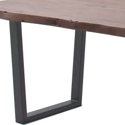 Naturkanten-Esstisch mit Trapezgestell - Violettan