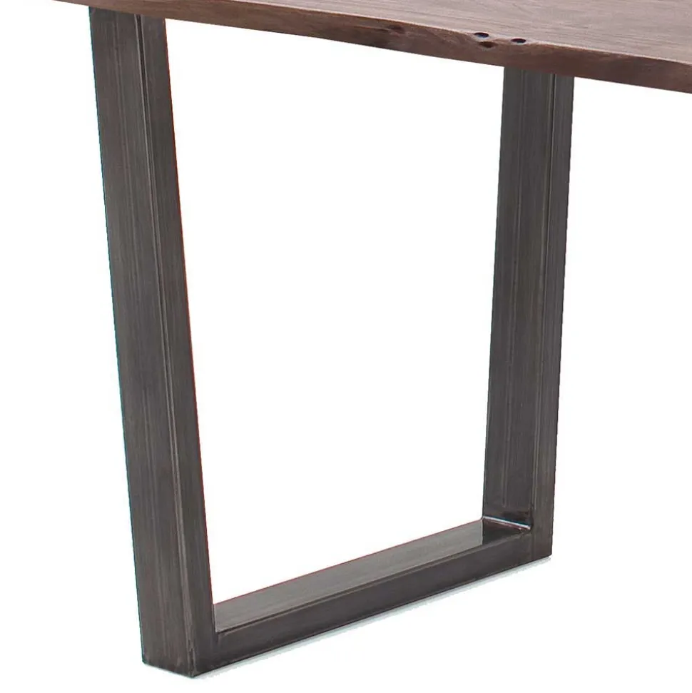 Naturkanten-Esstisch mit Trapezgestell - Lausio